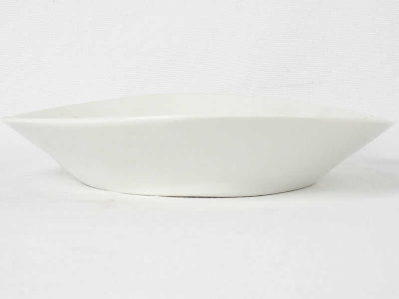 Antique French porcelain oval platter - white 13½"