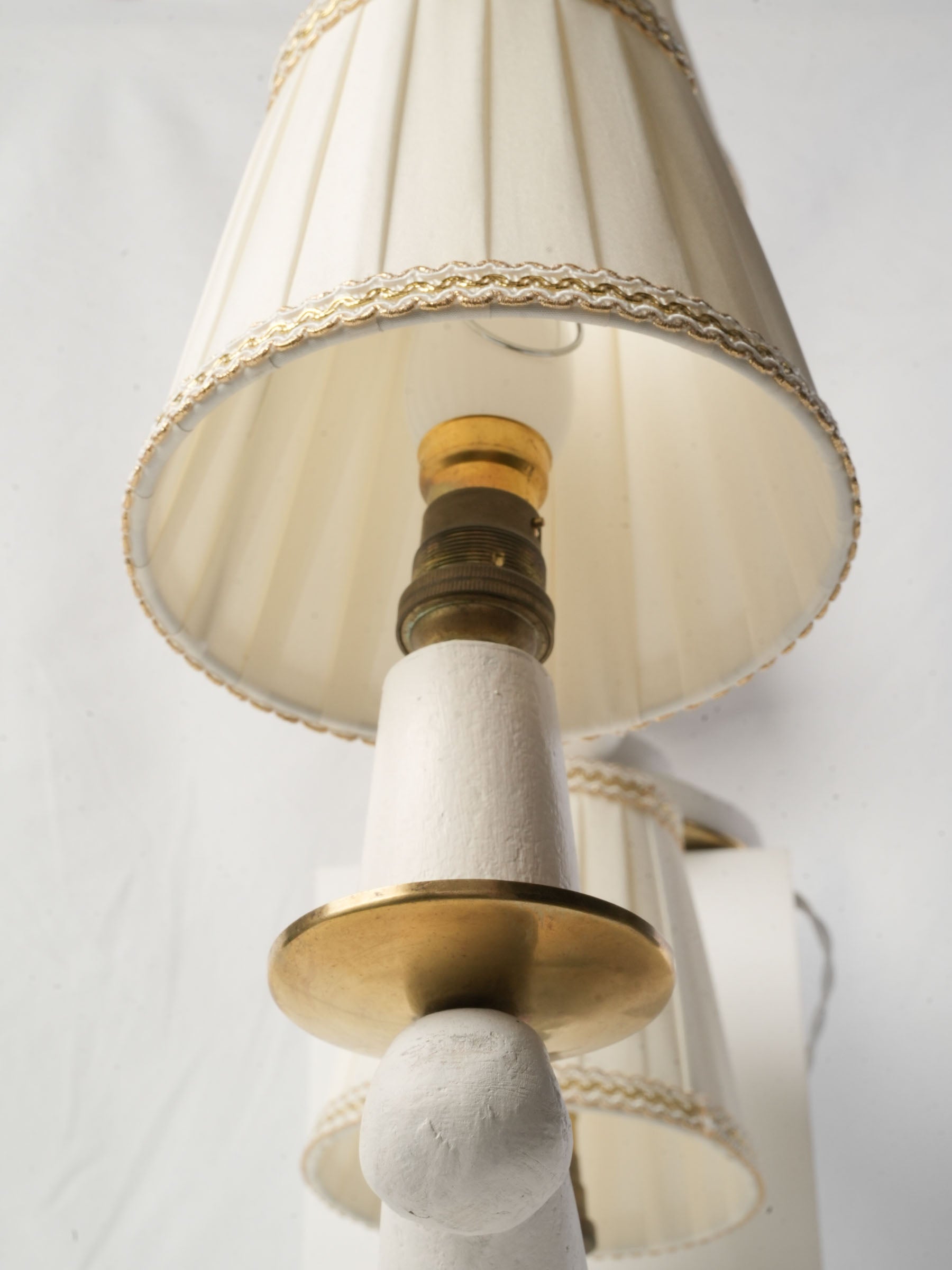 Elegant pair of French Art Deco Two-Light Table Lamps, 1940s 18"