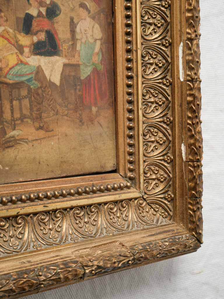 Warm patina antique tavern painting