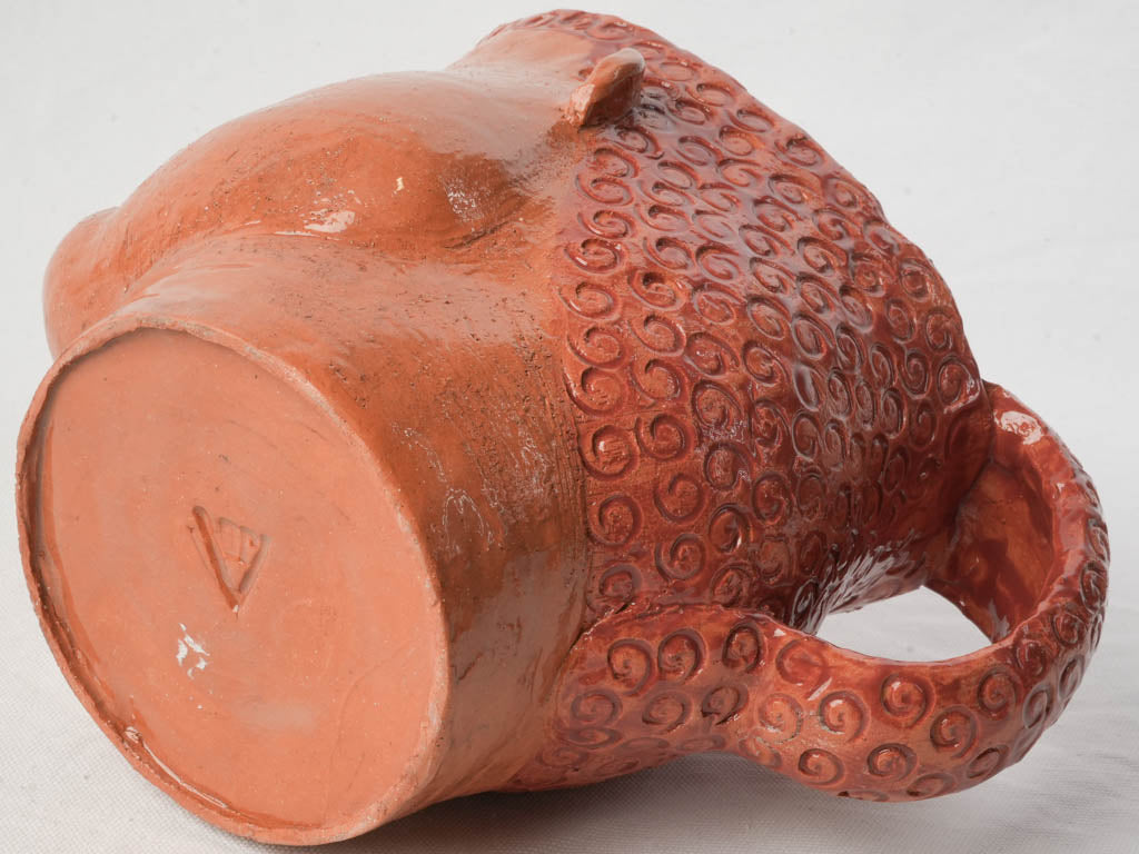 Expressive Large Terracotta Head Pitcher by Julie Desert Armanville - 8¾"