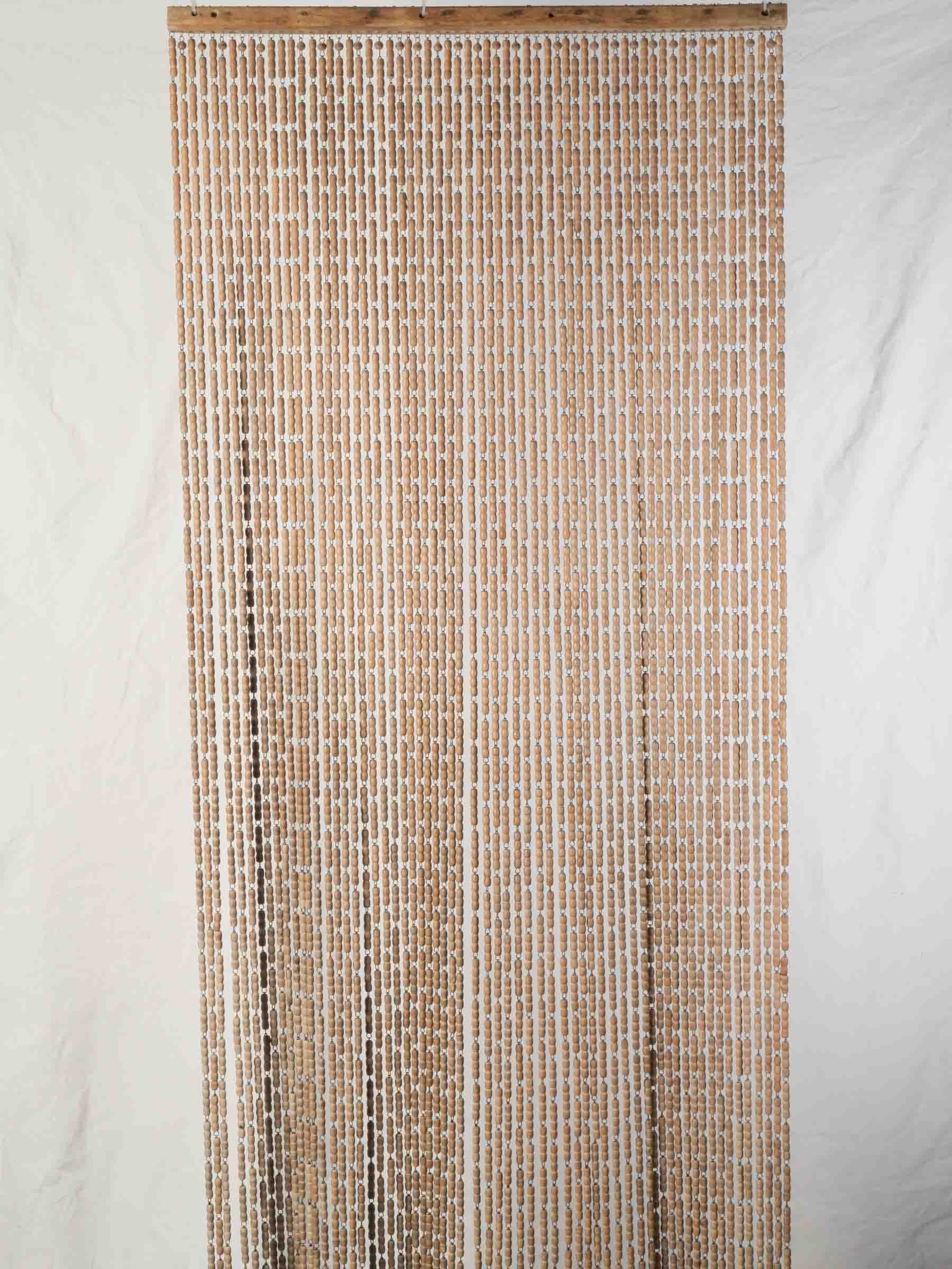 Early–Mid 20th-Century Provençal Boxwood Bead Door Curtain - 78¾" x 33"