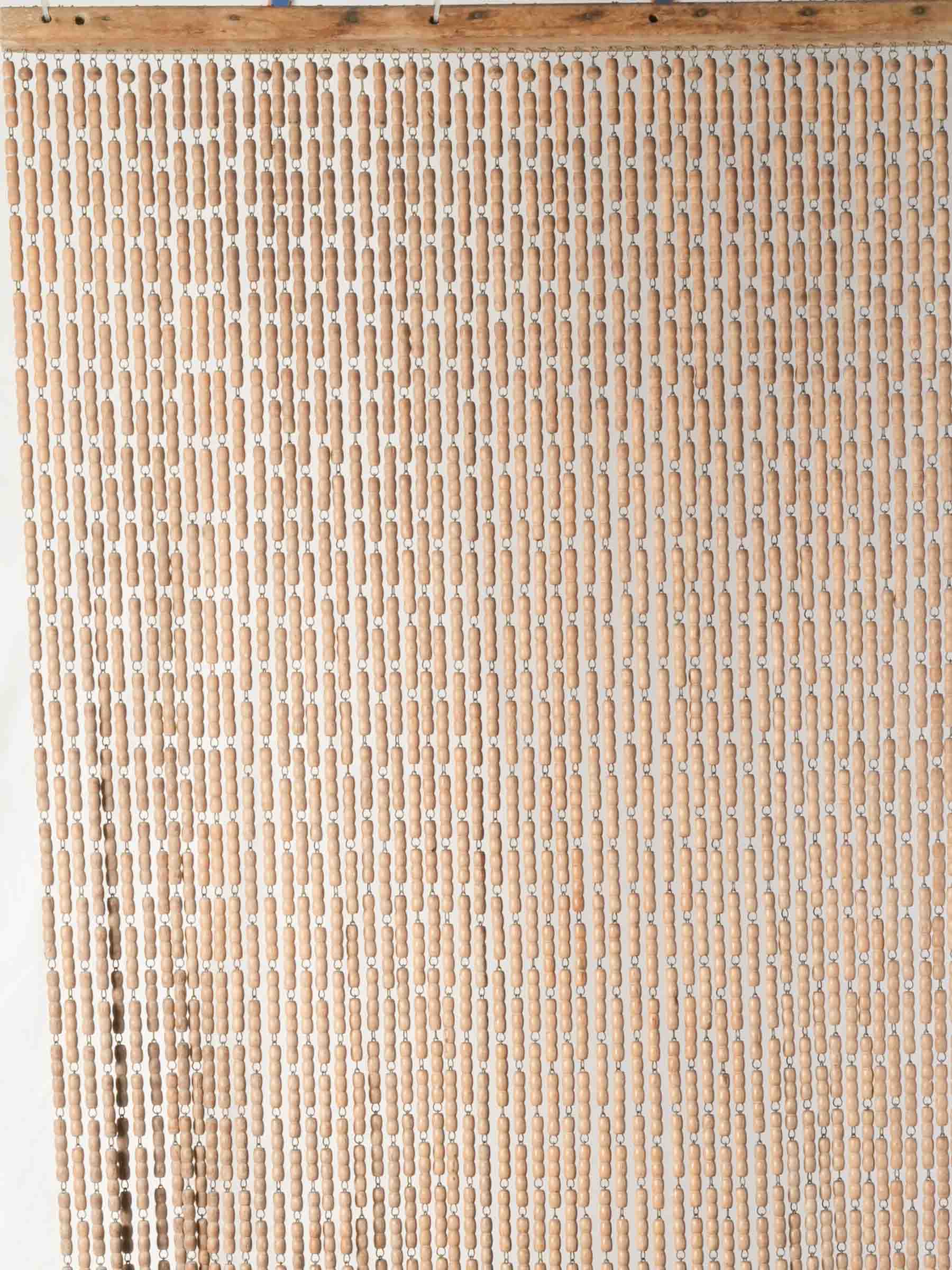 Early–Mid 20th-Century Provençal Boxwood Bead Door Curtain - 78¾" x 33"