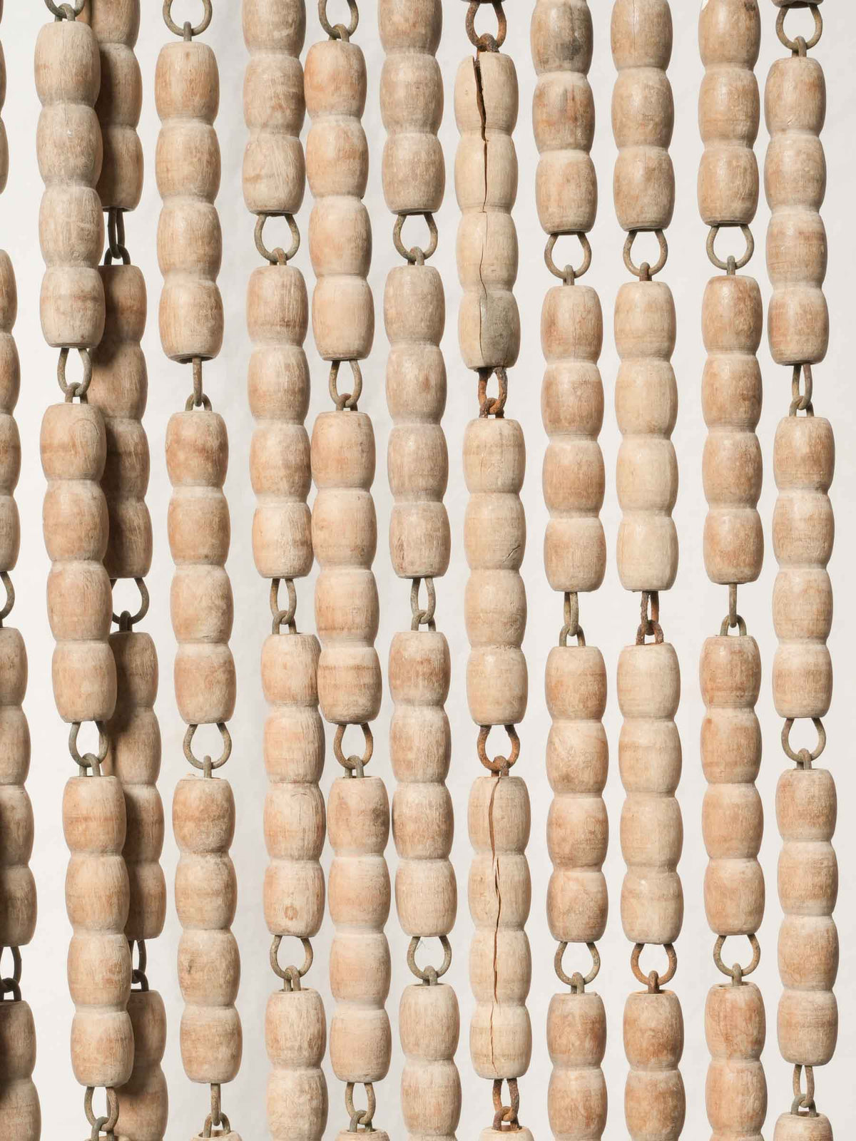 Early–Mid 20th-Century Provençal Boxwood Bead Door Curtain - 78¾" x 33"