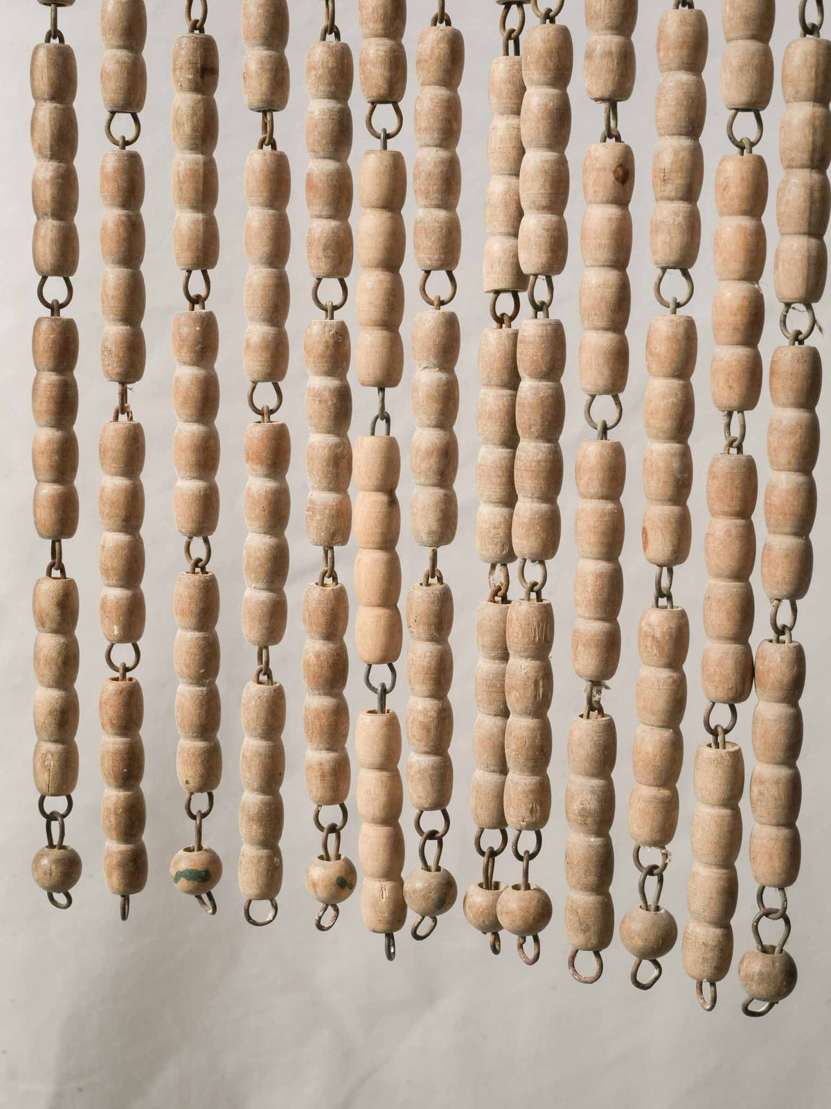 Early–Mid 20th-Century Provençal Boxwood Bead Door Curtain - 78¾" x 33"
