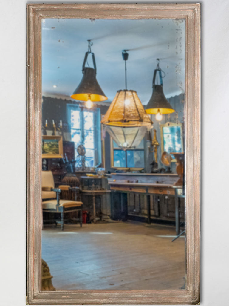 Timeworn walnut French bistro mirror  