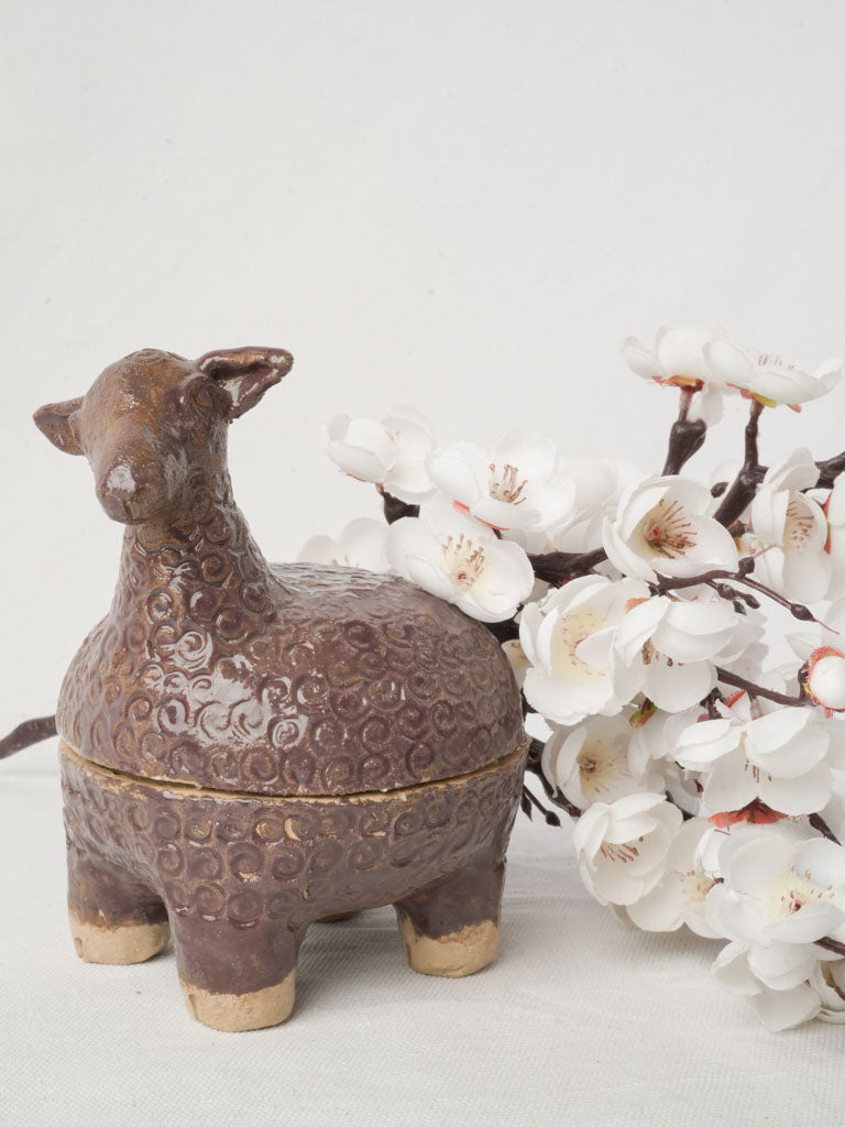 Adorable stoneware lamb-shaped box  