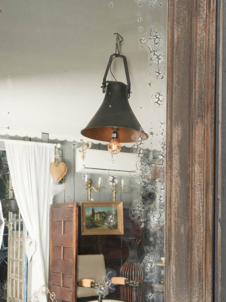 Belle Époque walnut framed mirror  