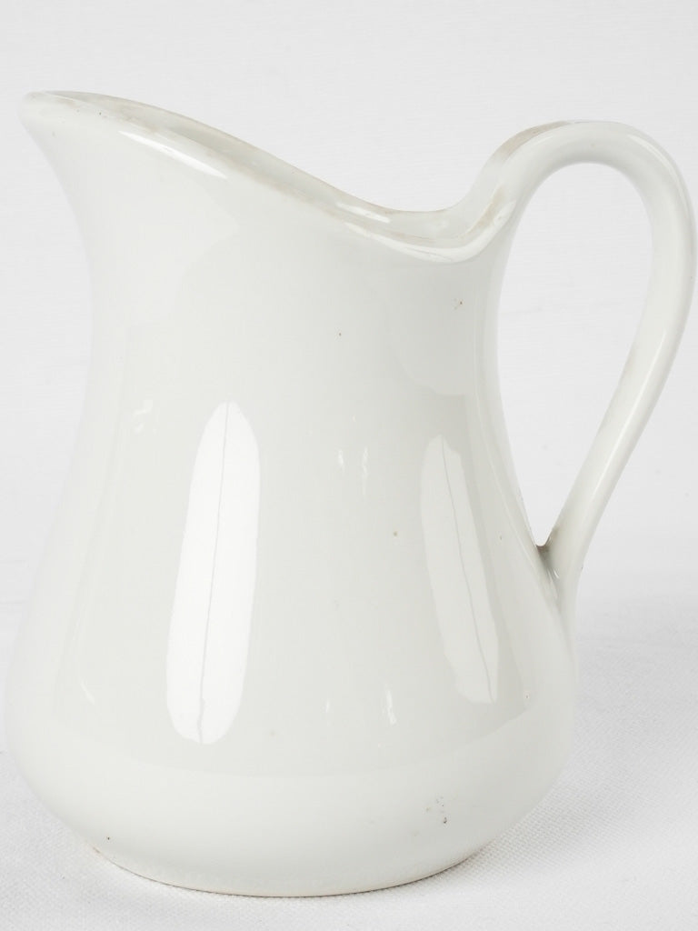 Small antique white porcelain milk jug - Pillivuyt 6¼"