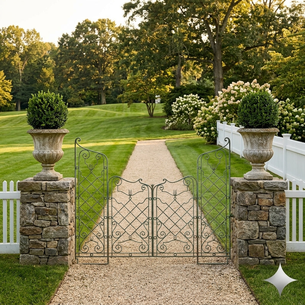 Decorative French ironwork art gate