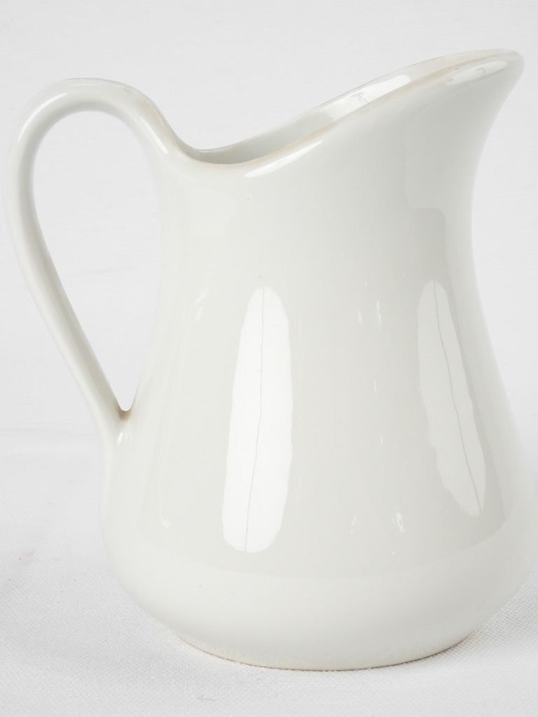 Small antique white porcelain milk jug - Pillivuyt 6¼"