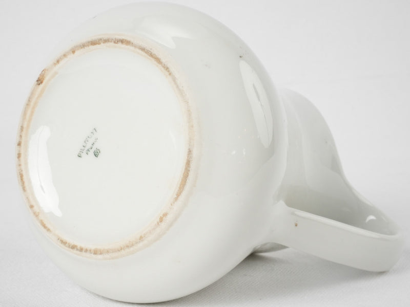 Small antique white porcelain milk jug - Pillivuyt 6¼"