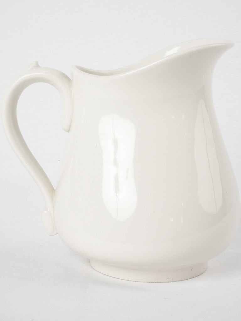 Large antique porcelain pitcher - white 8