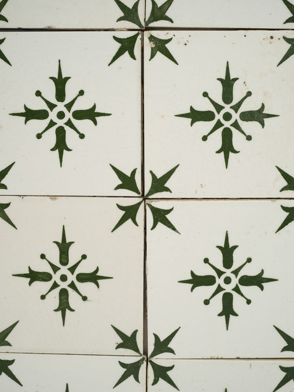 Collection of 18 Napoleon III ceramic tiles - Desvres 4¼"
