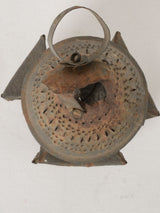 Provincial tole French lantern, pierced top