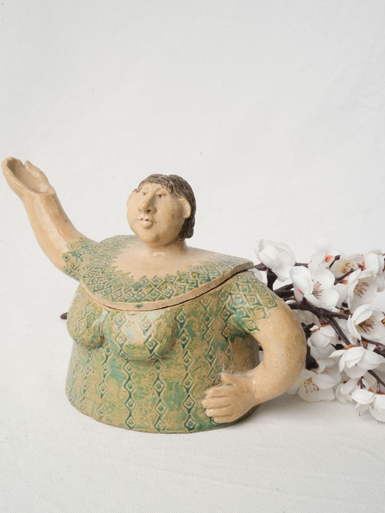 Playful vintage sculptural teapot  