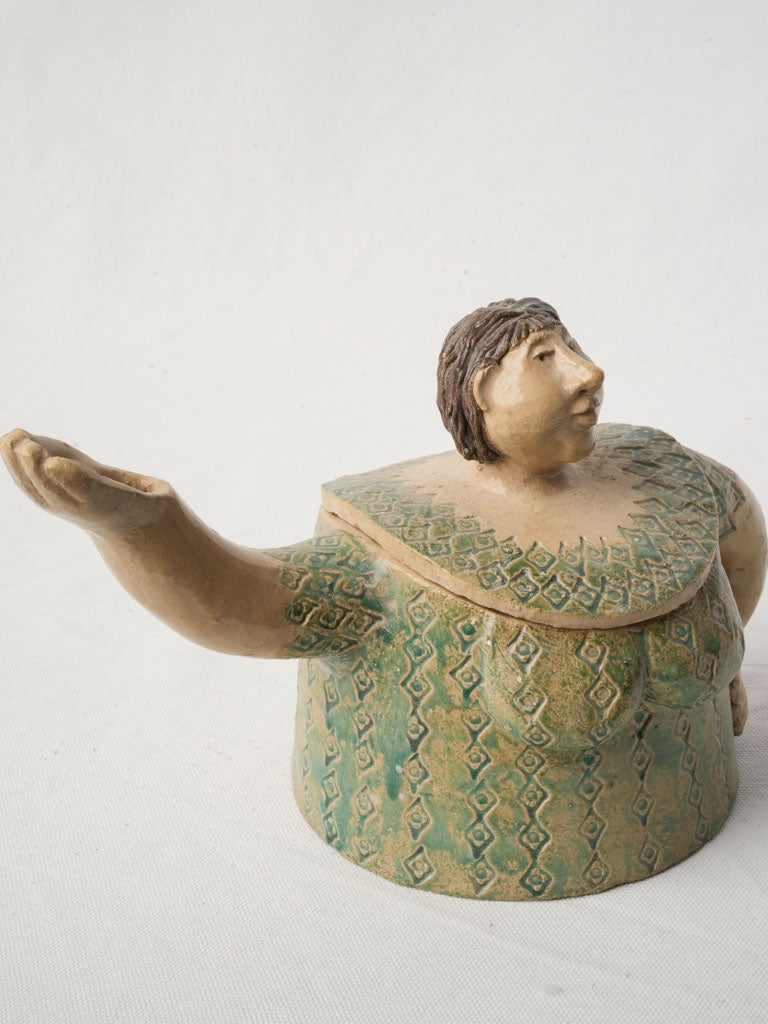 Celadon green artisan teapot  