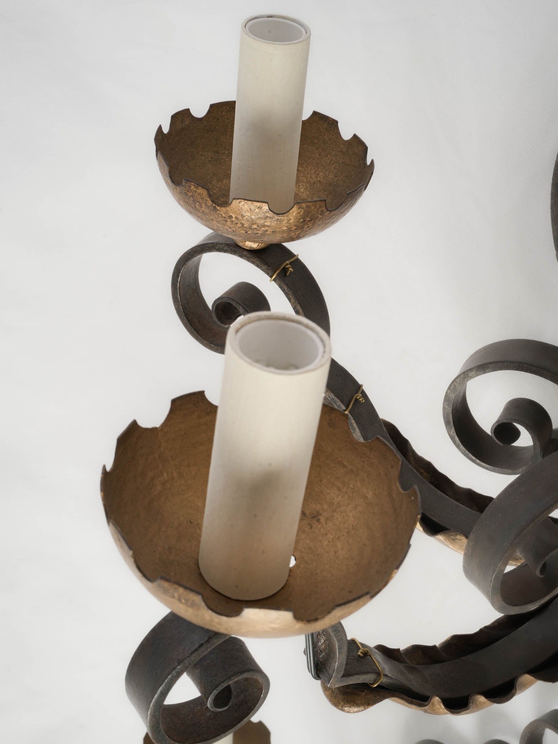 Pair of French Hand-Forged Iron Wall Sconces, 1920s - 15¼"