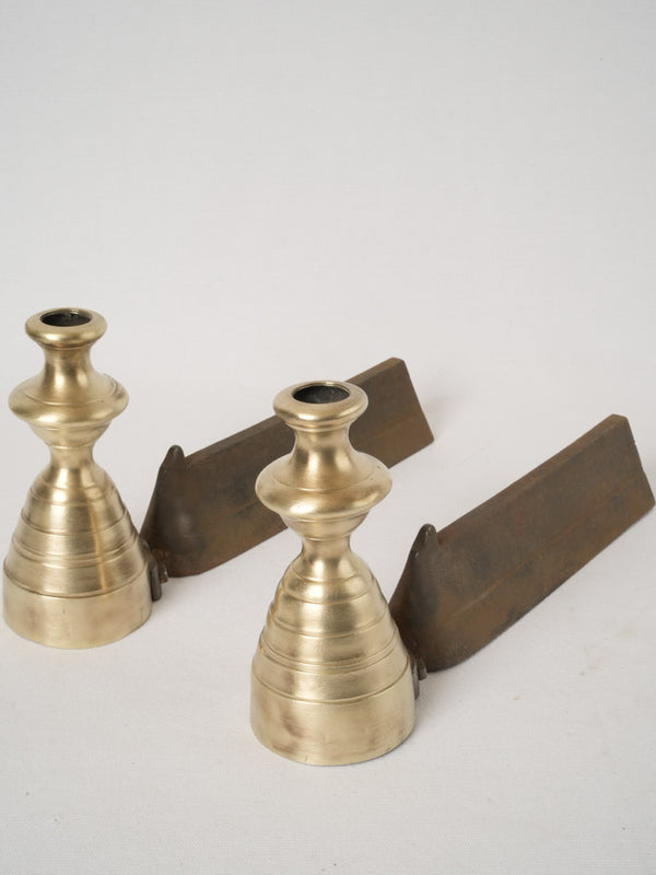 Antique French bronze andirons silhouette