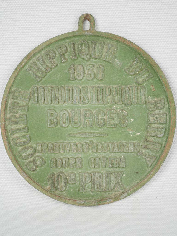 Vintage Green Patina 1938 French Medal