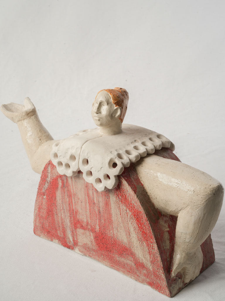 Sculptural red stoneware teapot  