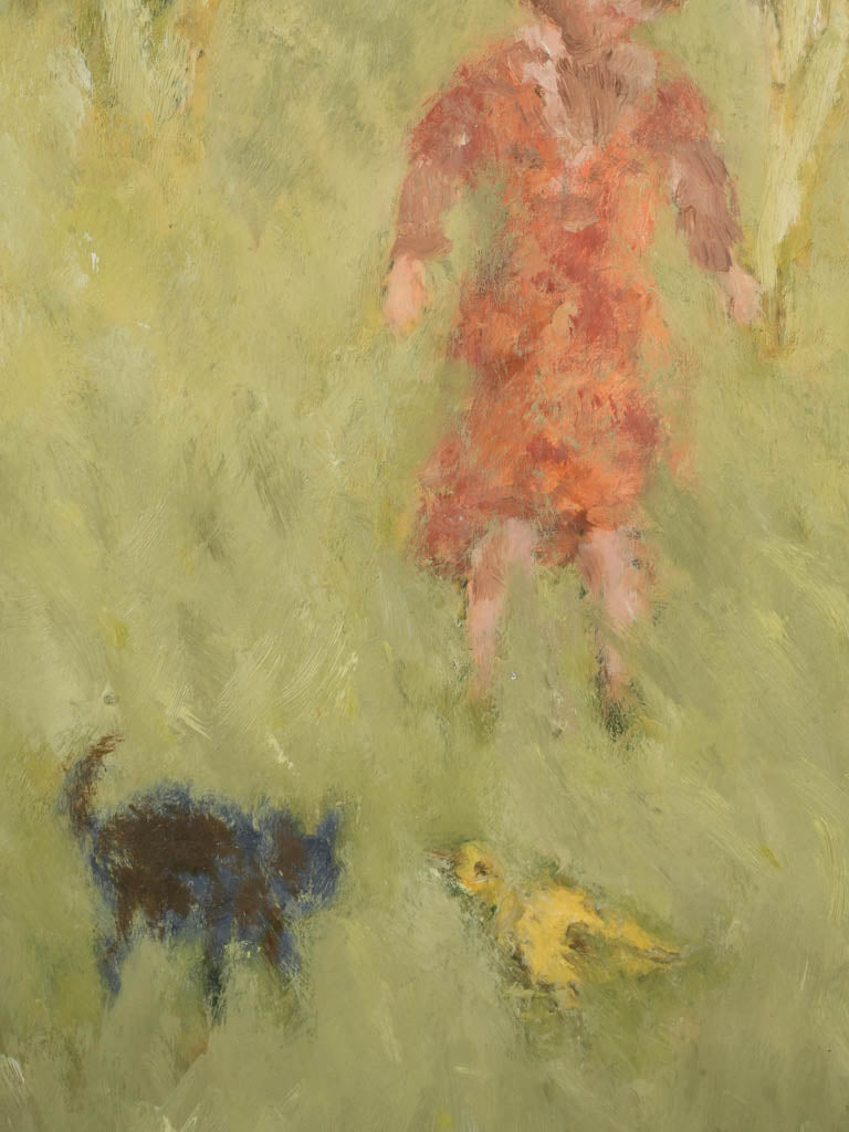 Small Contemporary Painting By Karibou - Une Joute (A Joust) - 15" x 15"