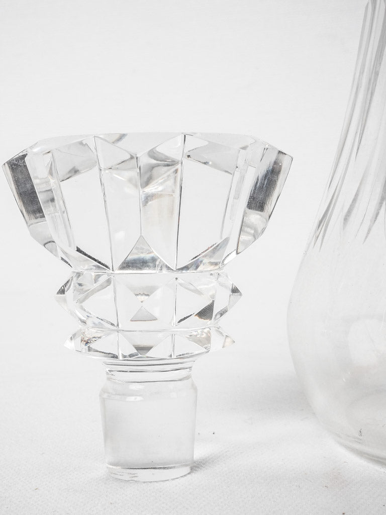 Elegant clear crystal whiskey decanter