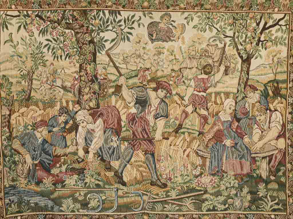 Historic French harvest tapestry decor