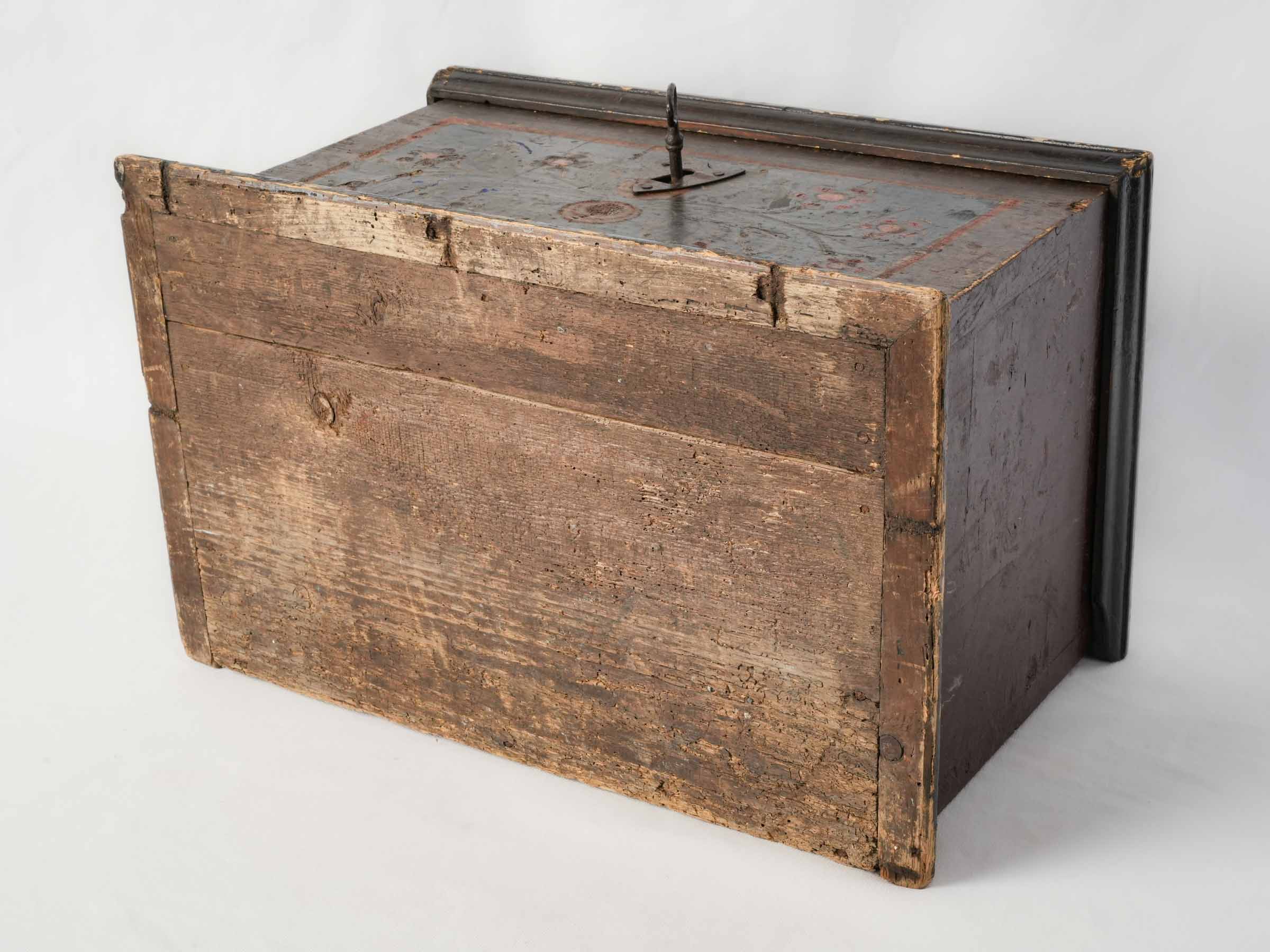 French Folk Art Painted Marriage Box, Late 18th Century - 19"