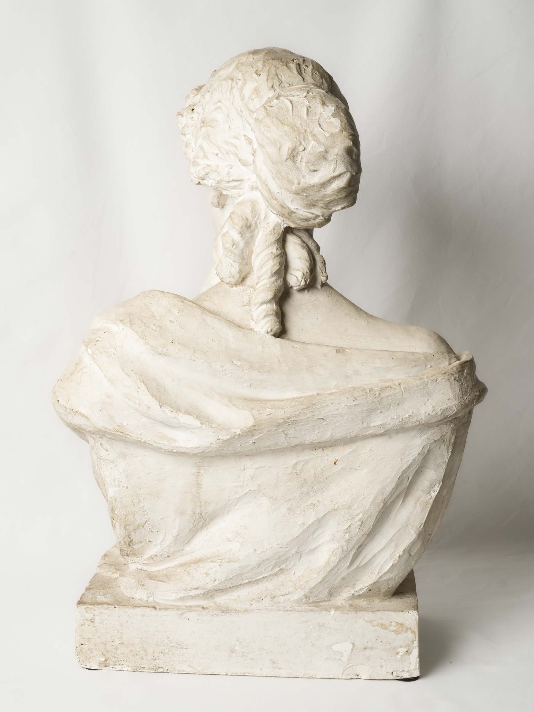 Lifesize French Plaster Bust of a Young Woman, Circa 1900 - 27½"