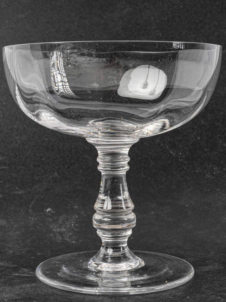 Set of 10 antique crystal champagne coupes