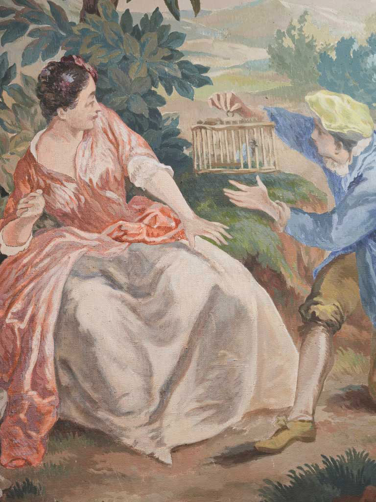 Historical delicate Rococo tapestry cartoon  