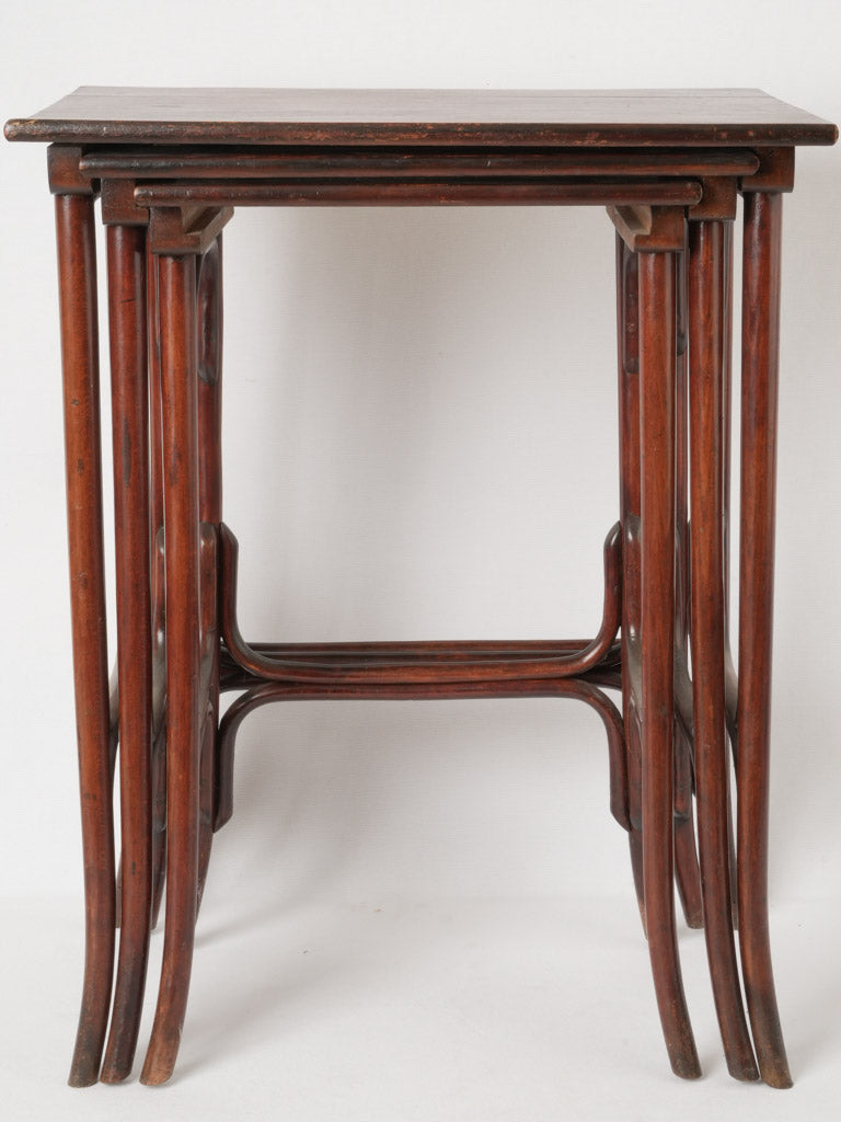Mid-century beechwood nesting table set