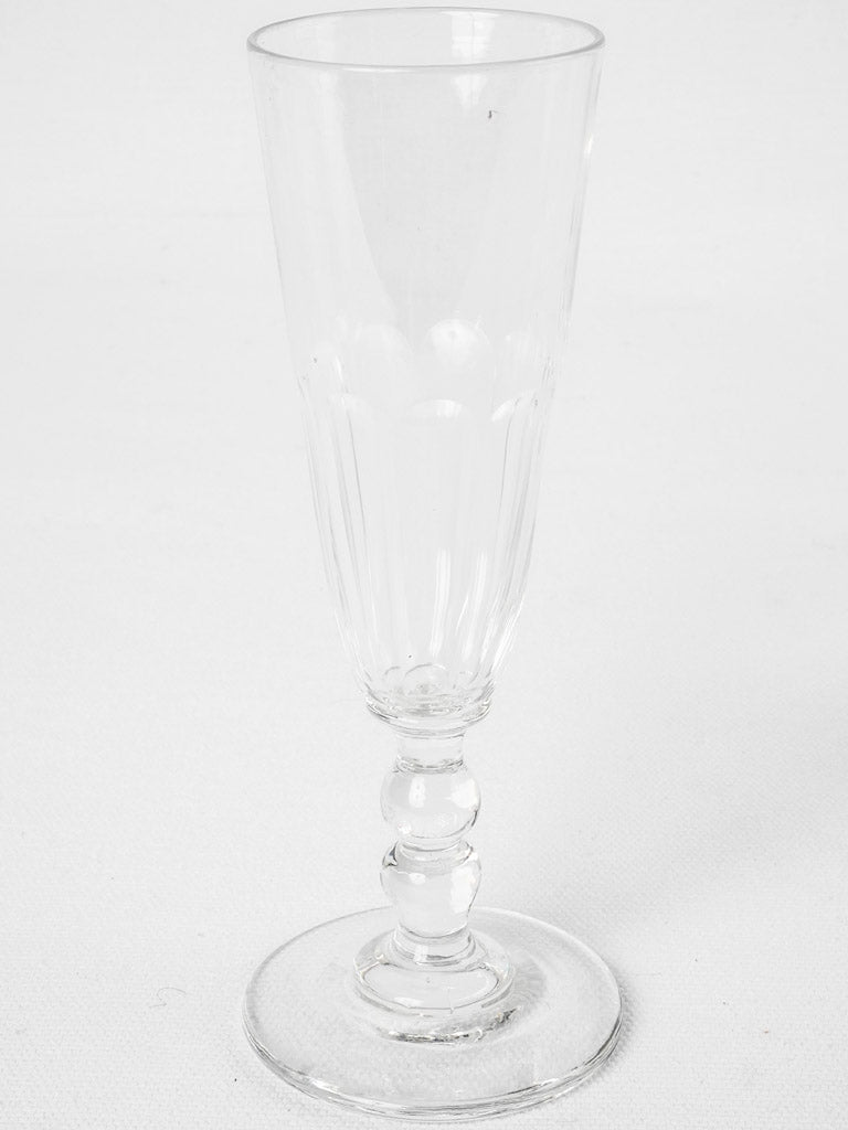 6 crystal champagne flutes - 1930s - 6¾"