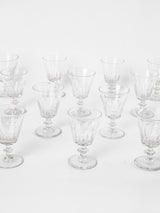 12 antique French crystal red wine glasses