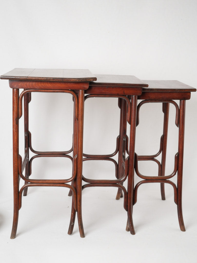 Timeless Thonet-style wooden table trio