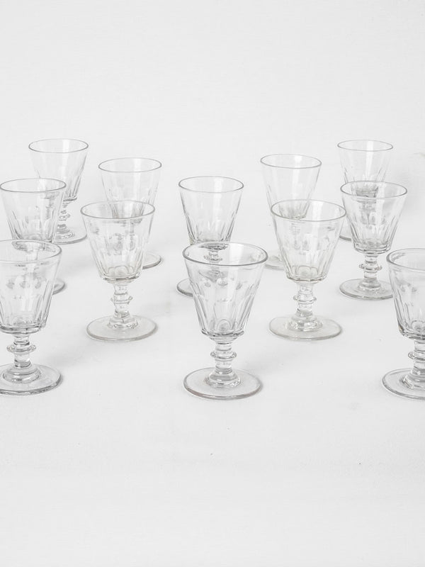 Vintage French blown glass wine glasses