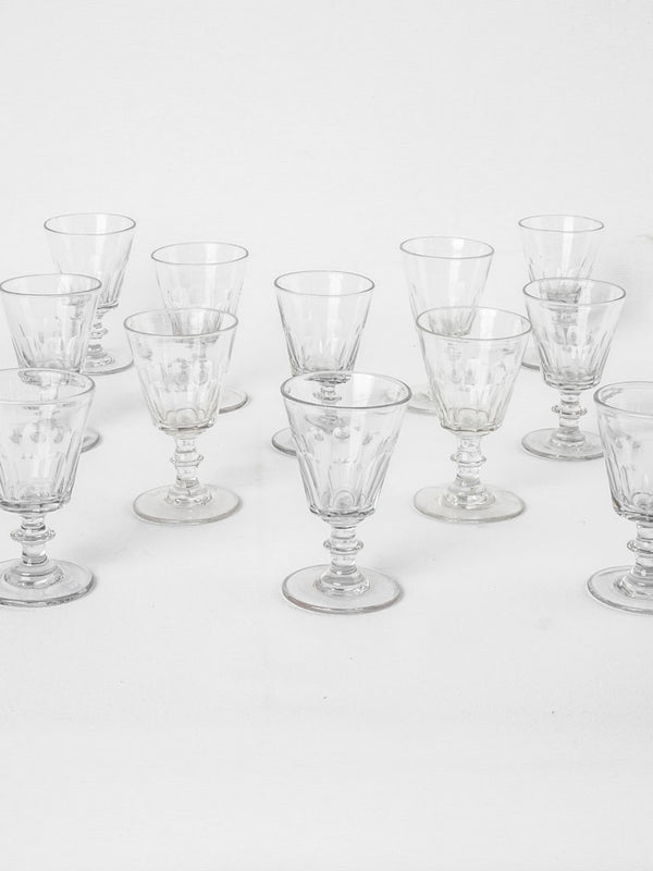Vintage French blown glass wine glasses