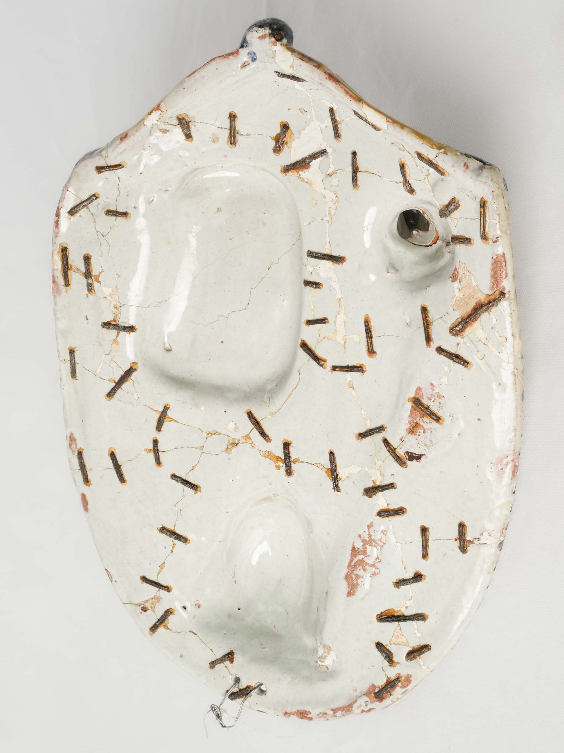 18th-Century Nevers Faience Candle Sconce Depicting Joan of Arc - 15¾"