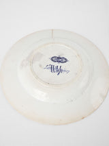 19th century Sarreguemines Cluny plates & bowls w/ monogram 9¾"