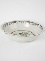 Large hand painted salad bowl - Nevers 19th century 12½"