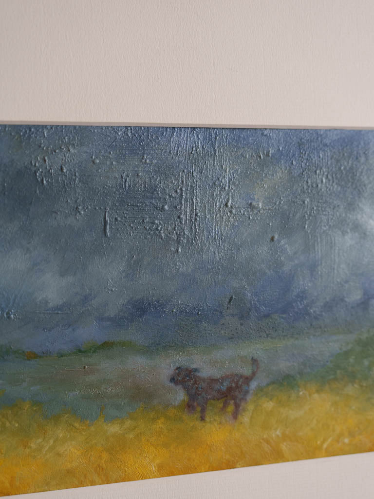 A La Lande! (To the Moor!) - Small Contemporary Painting By Karibou - 12½" x 19¼"