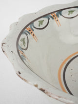 Large hand painted salad bowl - Nevers 19th century 12½"