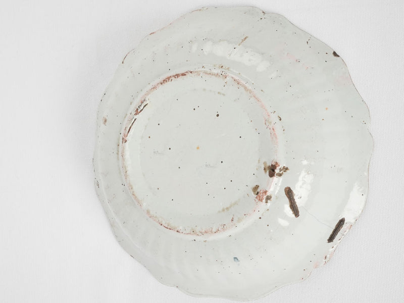 Large hand painted salad bowl - Nevers 19th century 12½"
