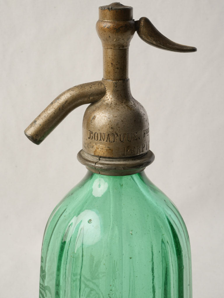 Czech-made emerald soda siphon  