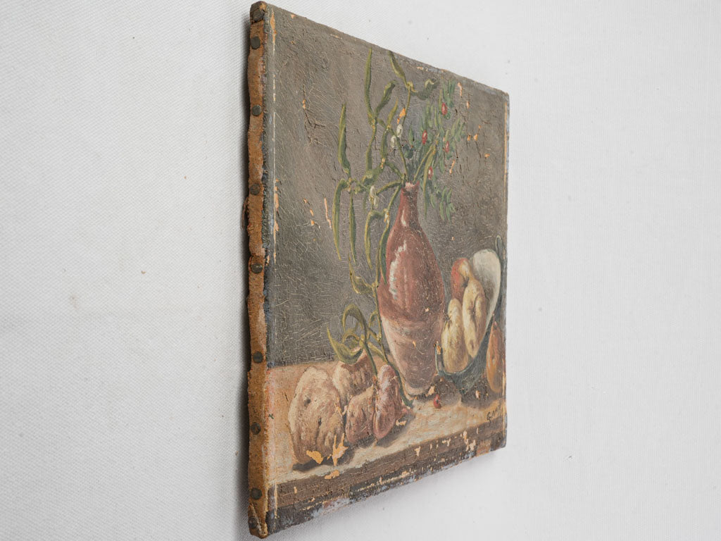 Vintage oil on canvas piece  