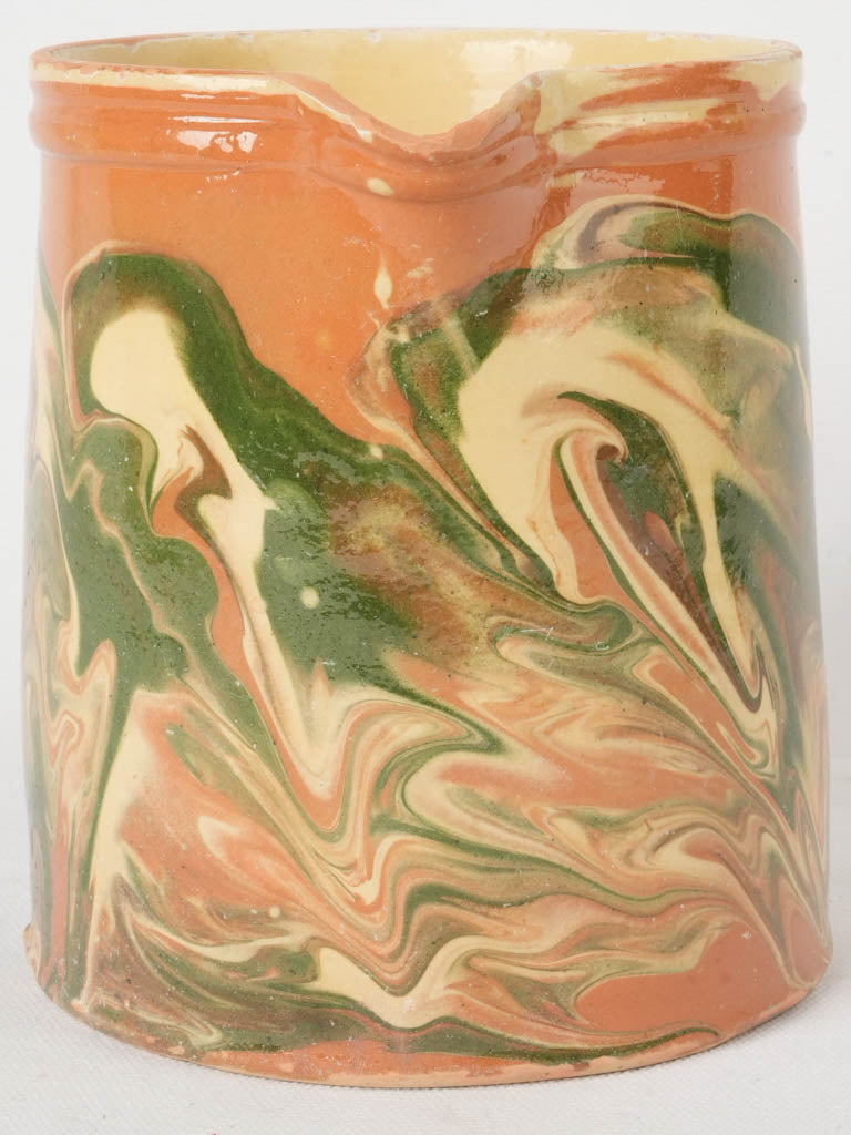 Rustic Marbled Pottery Water Pitcher