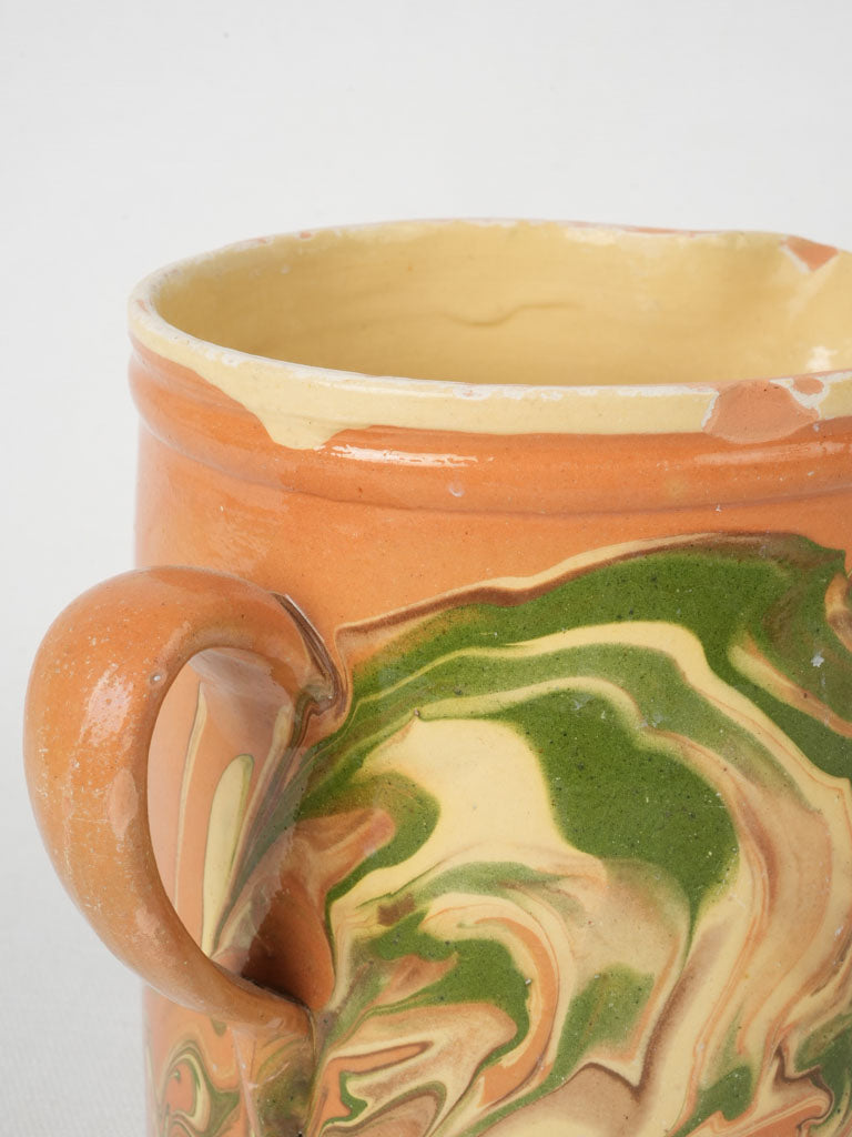 Unique Multi-Colored Clay Pitcher