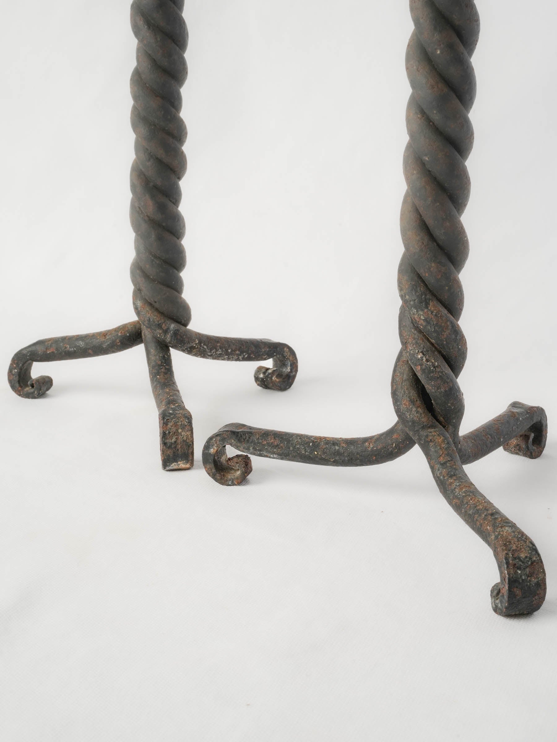 Pair of Tall Hand-Forged Iron Pricket Candlesticks, c. 1930–1950 - 30"