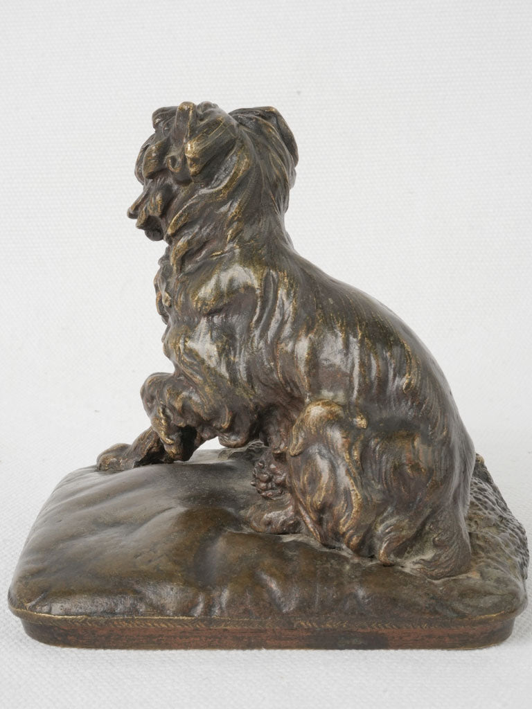 Textured bronze artwork Cairn Terrier  