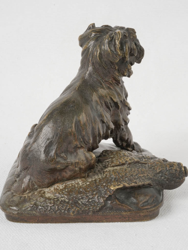 Renowned bronze figurine terrier dog  